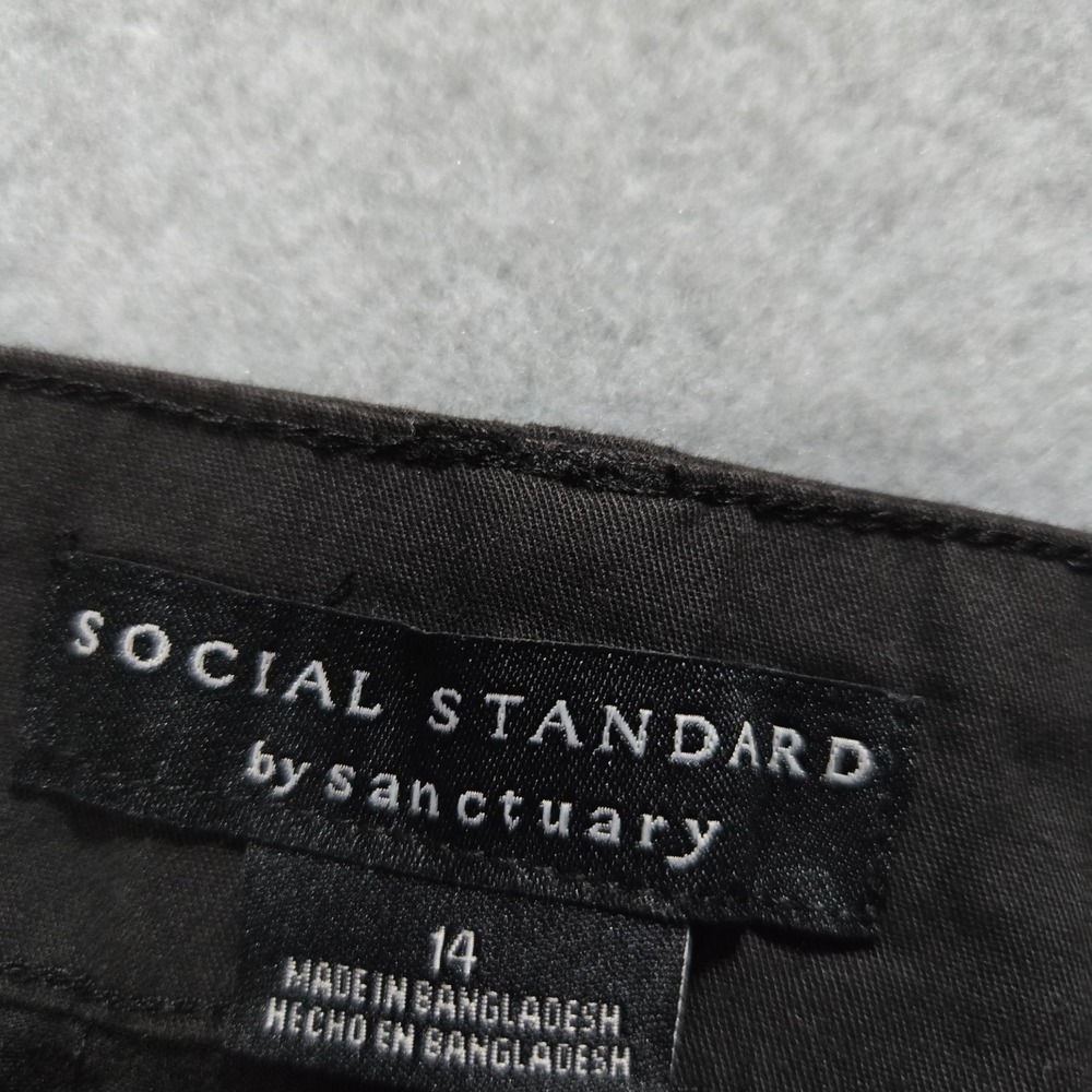 NWT SANCTUARY High Rise Women's Twill Wide-Leg Ankle Cropped Black Pants - Picture 13 of 16